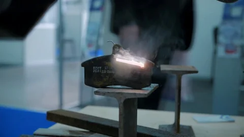 Rust Removal with Laser Equipment Stock Footage 119583388