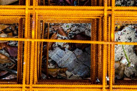 Rust steel construction mesh Stock Photos