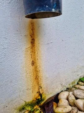 Rust Streak on Wall in Chalong, Thailand Stock Photos