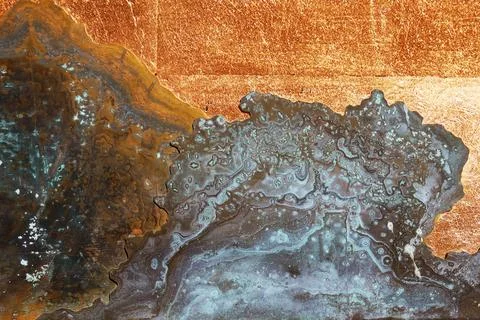 Rust surface. Close-up of rust on the texture of an old sheet of metal. Stock Photos