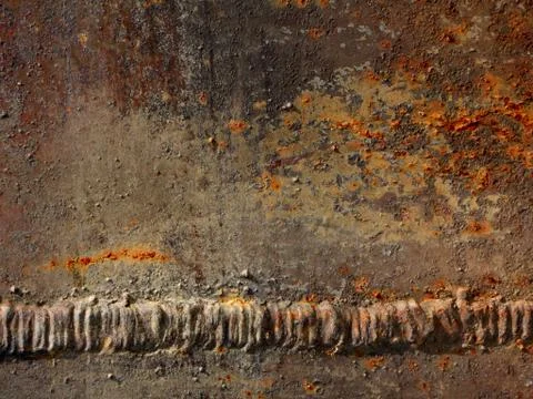 Rust the surface with horizontal with manual welding Stock Photos