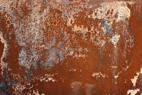 Rust texture Background close-up rusty red metal weathered old surface Foto stock