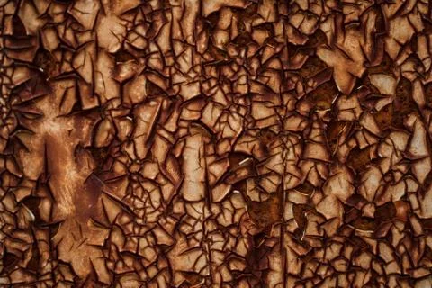Rust texture on wall peeling paint Stock Photos