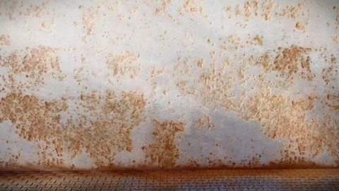 Rust Wall with Sunlight and Diamond Plate Floor Zoom Out Background 3D Animation 스톡 동영상 334659885