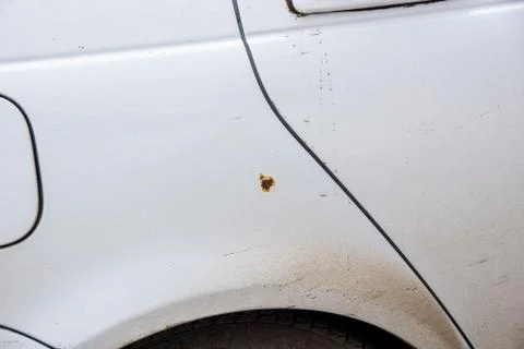 Rust on the wing of the car Stock Photos