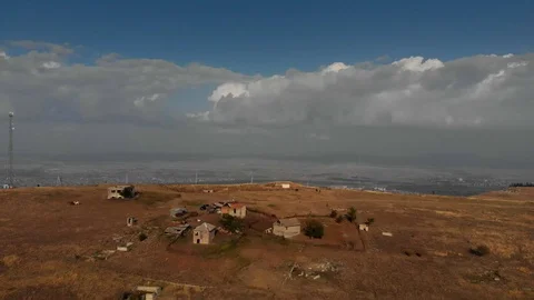 Rustavi City between desert and mountains in Georgia Stock Footage 98147951