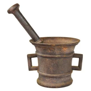 Rusted authentic ancient mortar Stock Photos
