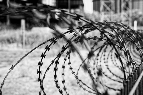 Rusted barbed wire Stock Photos