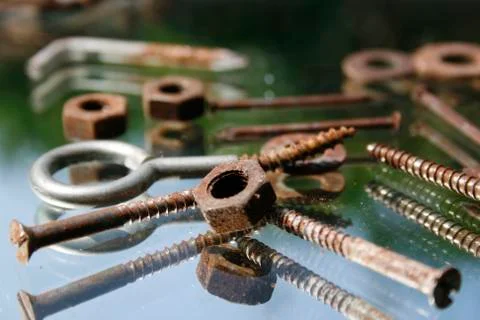 Rusted bolts Stock-Fotos