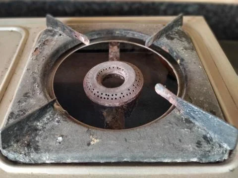 Rusted burner in the kitchen Stock Photos