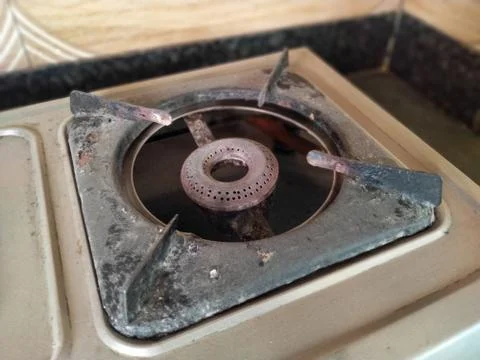 Rusted burner in the kitchen Stock Photos