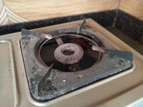 Rusted burner in the kitchen Stock Photos