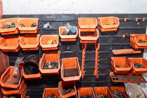 Rusted Car Tools in Rack Stock Photos