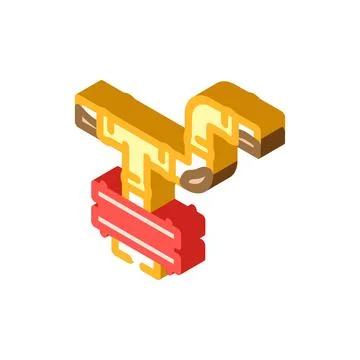 Rusted copper pipes leaking heavy metals water supply isometric icon vector.  Stock Illustration