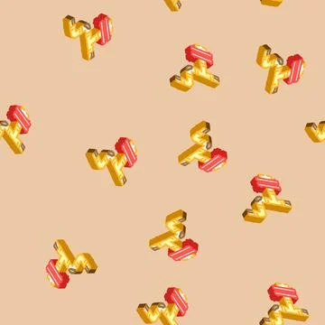 Rusted copper pipes leaking heavy metals water supply isometric seamless patt Stock Illustration