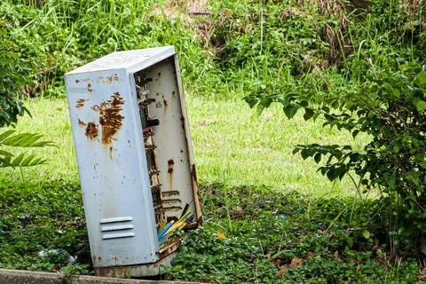 Rusted Electrical Junction Box in West Java 1 Stock Photos
