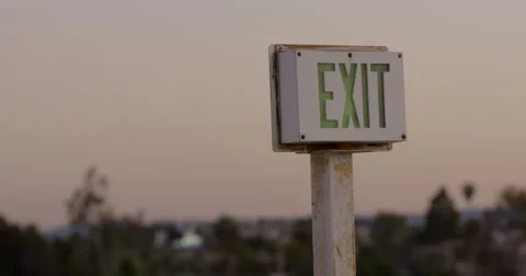 Rusted Exit Sign Stock Footage 46875556