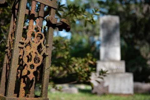 Rusted Gate To Graveyard Cemetery Stock Photos
