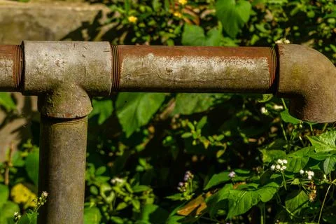 Rusted iron pipe joints Stock Photos