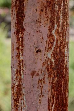 Rusted iron post closeup 스톡 사진
