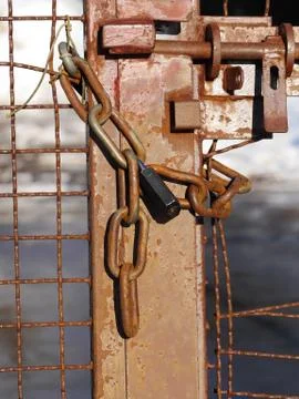 Rusted lock with chain Stock Photos