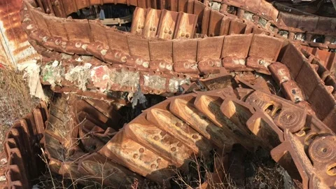 Rusted Metal in Junk Yard Stock Footage 98431652