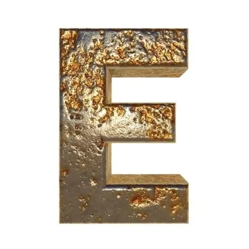 Rusted metal letter E Stock Illustration
