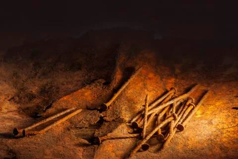 Rusted nails Stock Photos