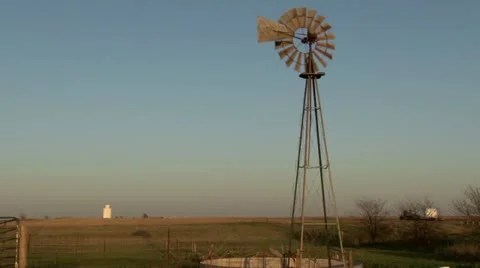 Rusted Old Windmill Video stock 10875881