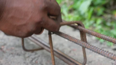 Rusted Rebar Construction Stock-Footage 336682980