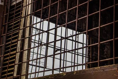 Rusted Rebar Window Stock Photos
