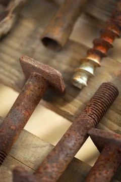 Rusted screws Stock Photos
