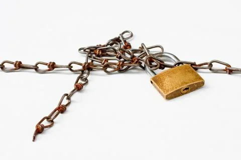 Rusted security lock Stock Photos