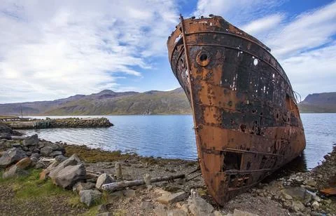 Rusted shipwreck Stock Photos