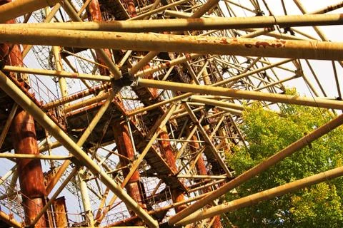 Rusted Soviet Radar Installation Duga In Bright Sunny Day Stock Photos