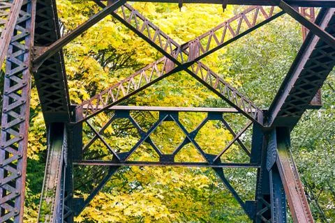 Rusted supports in fall Stock Photos