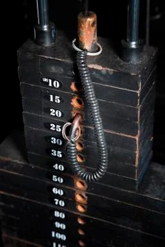 Rusted weight stack Stock Photos