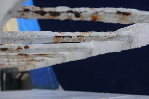 Rusted White Metal Structure Fotos de archivo