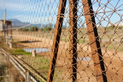 Rusted wire netting Stock Photos