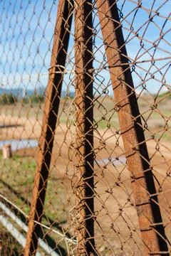 Rusted wire netting Stock Photos