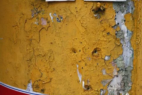Rusted yellow drum Stock Photos