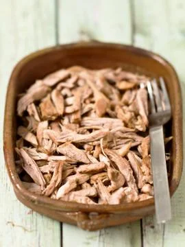 Rustic american barbecue pulled pork Stock Photos