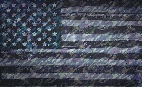 Rustic American Flag Stock Illustration