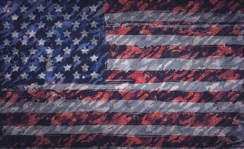 Rustic American Flag Stock Illustration
