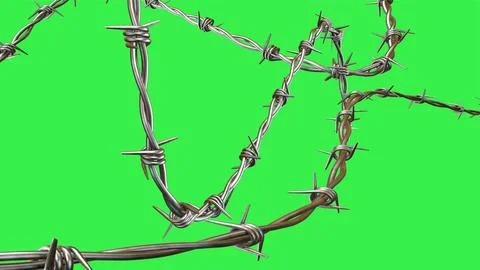 Rustic and Industrial Barbed Wire on Green Gradient Stock-Illustration