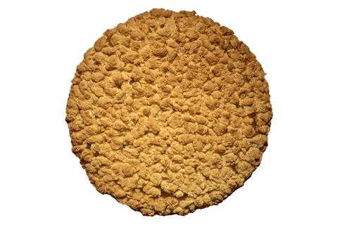 Rustic apple crumble pie top view, golden baked dessert texture Stock Photos