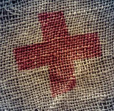 Rustic army style first aid pack or kit Stock Photos