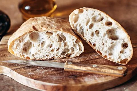 Rustic Artisan Bread Or Italian Ciabatta Stock Photos