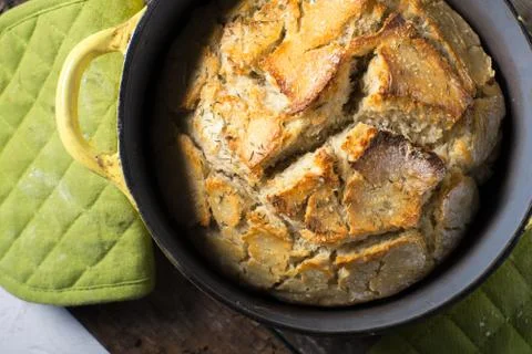 Rustic Artisan crusy baked bread Stock Photos