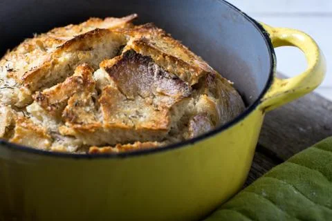 Rustic Artisan crusy baked bread Stock Photos